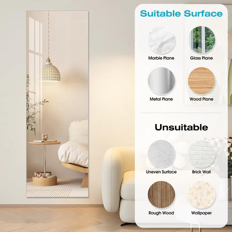 Full Length Mirror,Acrylic Soft Mirror,High Definition Soft Mirror, a Seamless Full-Length Mirror, Suitable for Your Home Porch,Living Room, Bedroom, Home Gym (Lagre 47.25"X15.75")