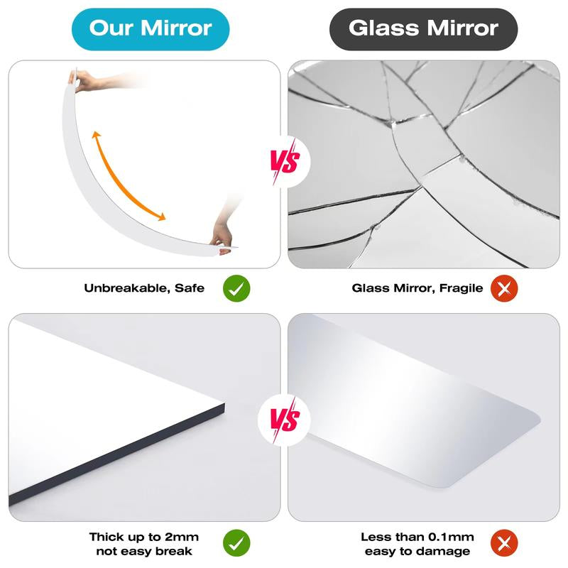 Full Length Mirror,Acrylic Soft Mirror,High Definition Soft Mirror, a Seamless Full-Length Mirror, Suitable for Your Home Porch,Living Room, Bedroom, Home Gym (Lagre 47.25"X15.75")