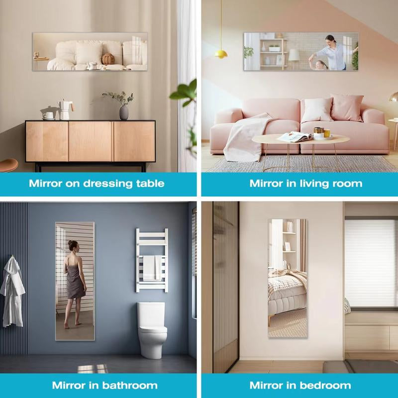 Full Length Mirror,Acrylic Soft Mirror,High Definition Soft Mirror, a Seamless Full-Length Mirror, Suitable for Your Home Porch,Living Room, Bedroom, Home Gym (Lagre 47.25"X15.75")